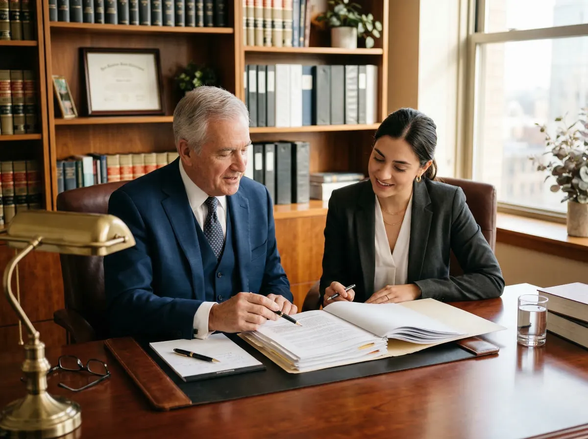Attorneys collaborating in a professional office setting